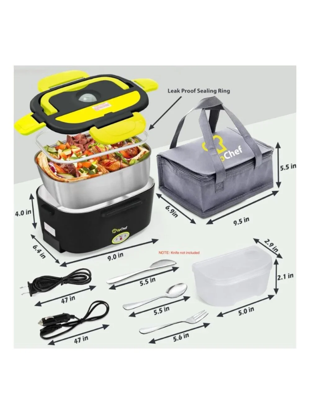 UpChef 60W Electric Heated Lunch Box Food Warmer Car & Office NEW